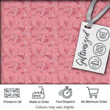 Elegant Pink Lotus Floral Line Art Seamless Pattern Digital Print Fabric by the Metre UK Sewing Quilting Textile