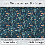 Deep Sea Coral Fish Botanical Ocean Seamless Pattern Digital Print Fabric by the Metre UK Sewing Quilting Textile