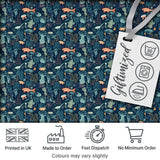 Deep Sea Coral Fish Botanical Ocean Seamless Pattern Digital Print Fabric by the Metre UK Sewing Quilting Textile