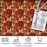 Vintage Red Hot Air Balloons Sky Travel Seamless Pattern Digital Print Fabric by the Metre UK Sewing Quilting Textile