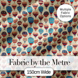 Colorful Blue Red Hot Air Balloons Seamless Pattern Digital Print Fabric by the Metre UK Sewing Quilting Textile
