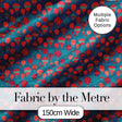 Bright Red Teal Hot Air Balloon Sky Seamless Pattern Digital Print Fabric by the Metre UK Sewing Quilting Textile