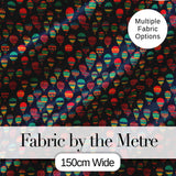 Dark Background Colorful Hot Air Balloons Seamless Pattern Digital Print Fabric by the Metre UK Sewing Quilting Textile