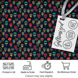 Dark Background Colorful Hot Air Balloons Seamless Pattern Digital Print Fabric by the Metre UK Sewing Quilting Textile