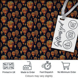 Ornate Night Sky Hot Air Balloons Vintage Seamless Pattern Digital Print Fabric by the Metre UK Sewing Quilting Textile