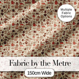 Coffee Desserts Cups and Utensils Seamless Pattern Digital Print Fabric by the Metre UK Sewing Quilting Textile