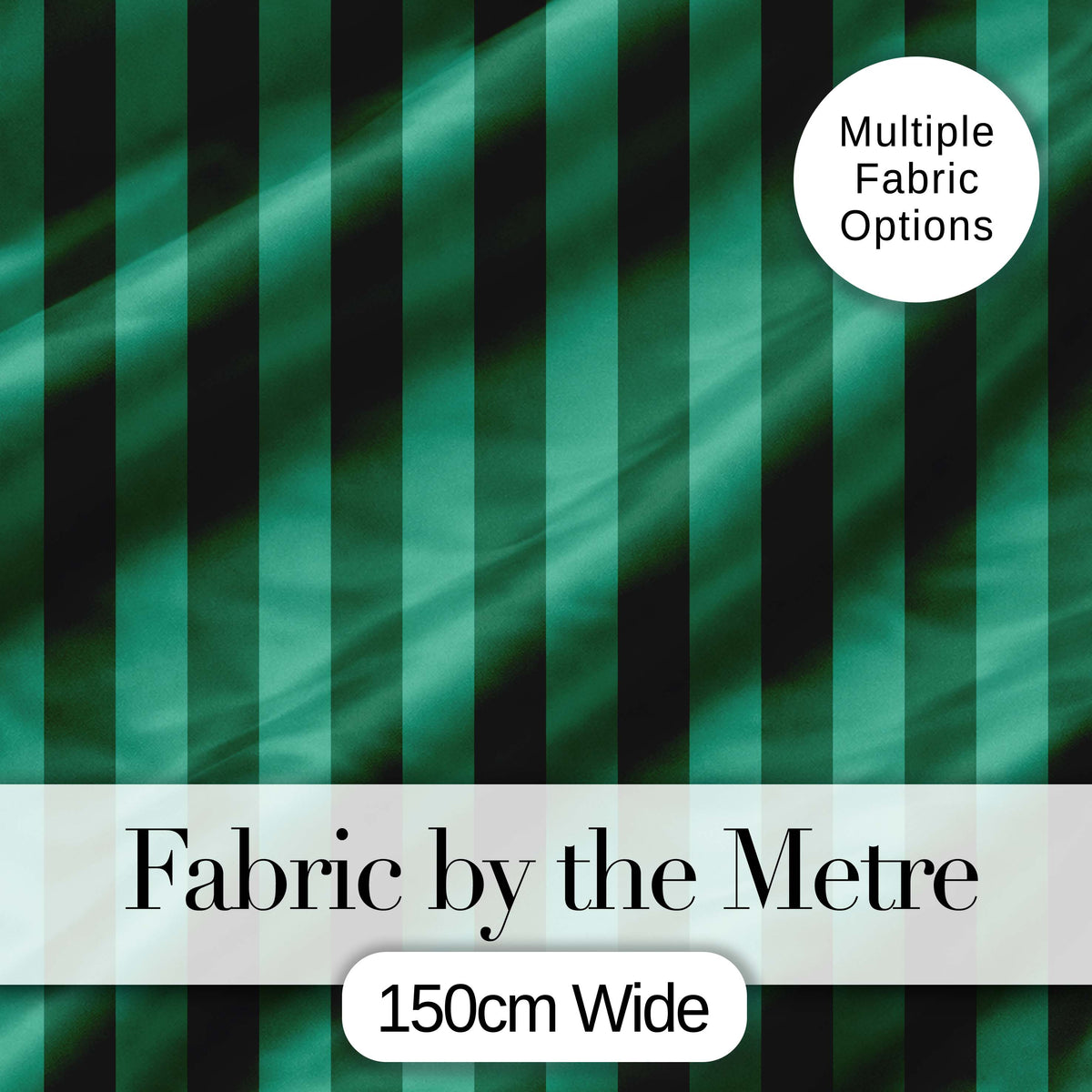 Wavy Green and Teal Vertical Stripes Seamless Pattern Digital Print Fabric by the Metre UK Sewing Quilting Textile