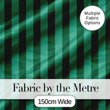 Wavy Green and Teal Vertical Stripes Seamless Pattern Digital Print Fabric by the Metre UK Sewing Quilting Textile