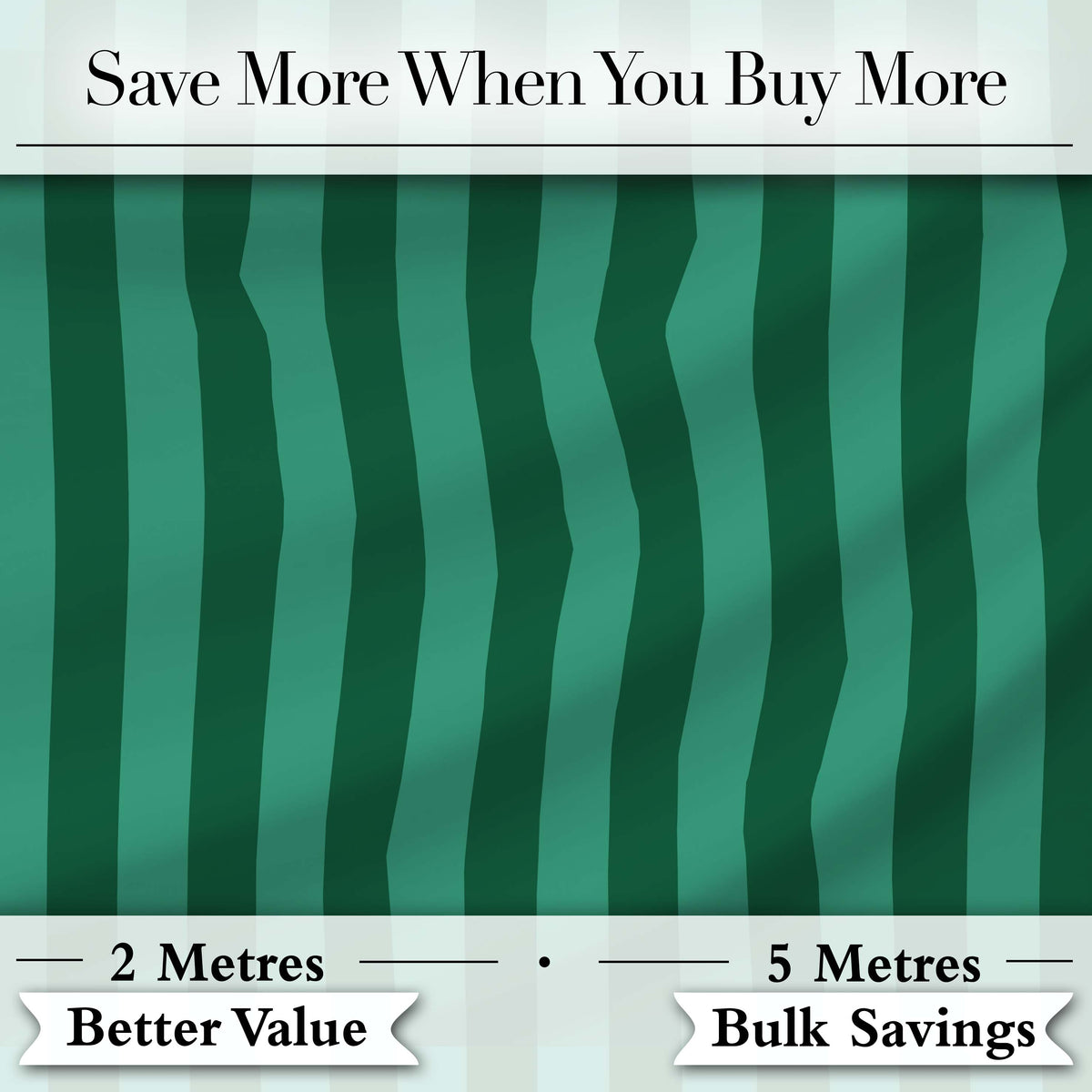 Wavy Green and Teal Vertical Stripes Seamless Pattern Digital Print Fabric by the Metre UK Sewing Quilting Textile