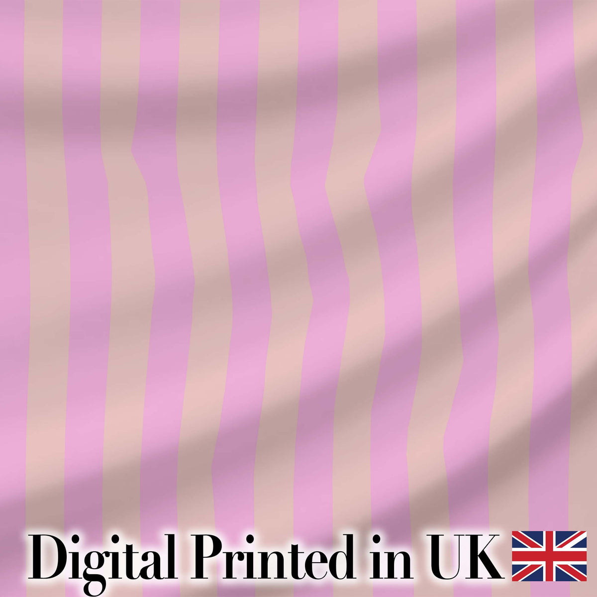 Soft Beige and Pink Wavy Stripes Seamless Pattern Digital Print Fabric by the Metre UK Sewing Quilting Textile