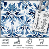 Watercolor Blue Floral Abstract Seamless Pattern Digital Print Fabric by the Metre UK Sewing Quilting Textile