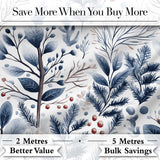 Vintage Nordic Stripe Snowflake Seamless Pattern Digital Print Fabric by the Metre UK Sewing Quilting Textile