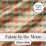 Colorful Geometric Diamond Ikat Style Seamless Pattern Digital Print Fabric by the Metre UK Sewing Quilting Textile