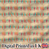 Colorful Geometric Diamond Ikat Style Seamless Pattern Digital Print Fabric by the Metre UK Sewing Quilting Textile