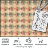 Colorful Geometric Diamond Ikat Style Seamless Pattern Digital Print Fabric by the Metre UK Sewing Quilting Textile