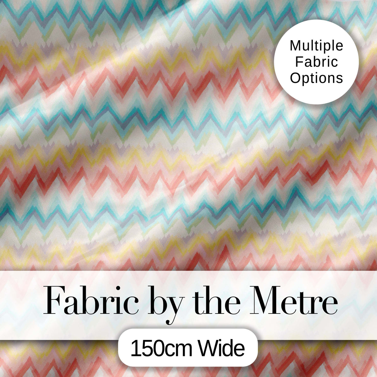 Pastel Chevron Zigzag Watercolor Seamless Pattern Digital Print Fabric by the Metre UK Sewing Quilting Textile