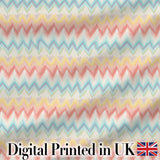 Pastel Chevron Zigzag Watercolor Seamless Pattern Digital Print Fabric by the Metre UK Sewing Quilting Textile