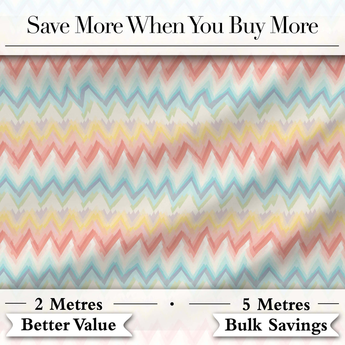 Pastel Chevron Zigzag Watercolor Seamless Pattern Digital Print Fabric by the Metre UK Sewing Quilting Textile