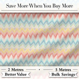 Pastel Chevron Zigzag Watercolor Seamless Pattern Digital Print Fabric by the Metre UK Sewing Quilting Textile