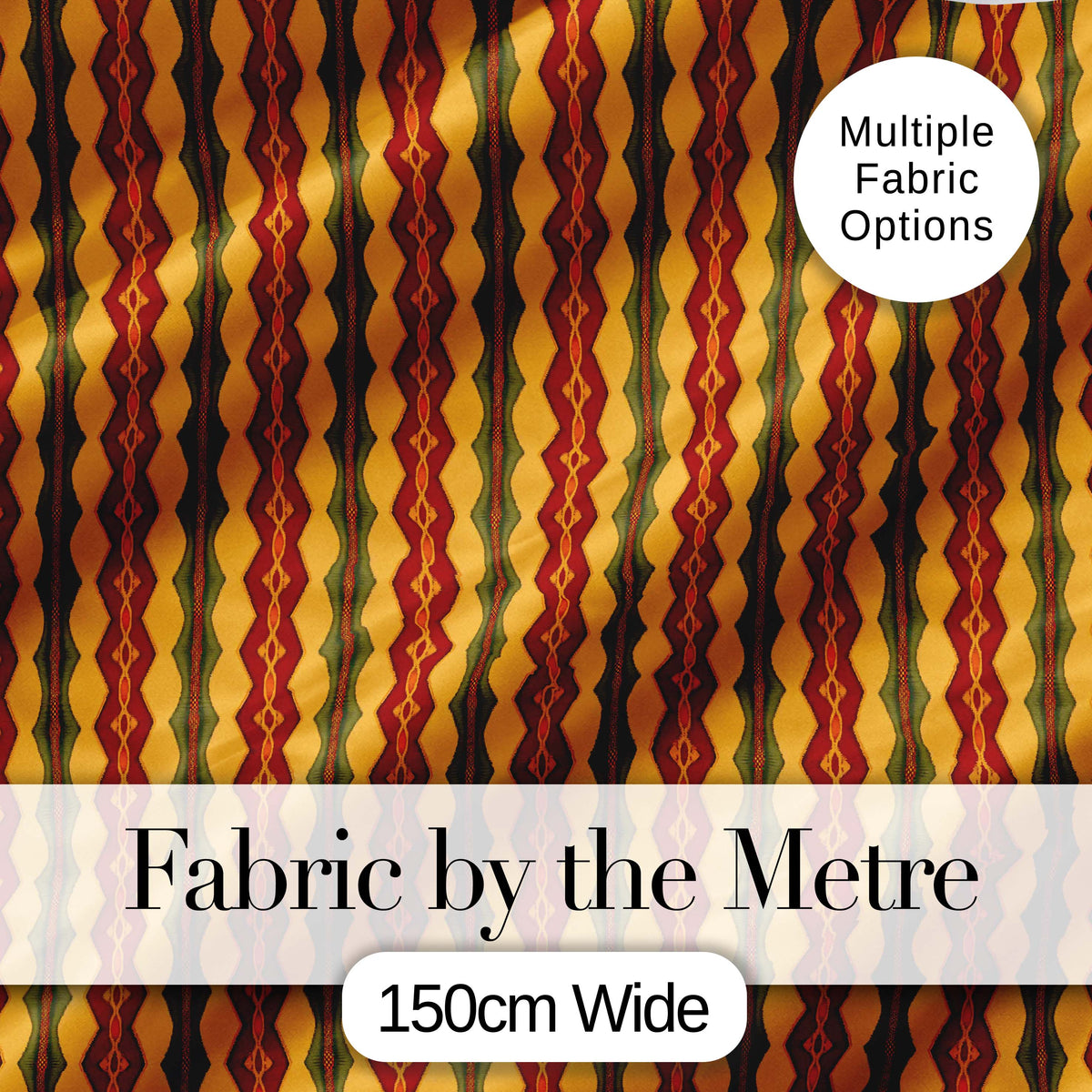 Vintage Ethnic Stripe Red Green Woven Seamless Pattern Digital Print Fabric by the Metre UK Sewing Quilting Textile