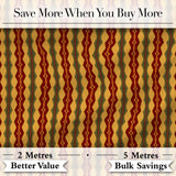 Vintage Ethnic Stripe Red Green Woven Seamless Pattern Digital Print Fabric by the Metre UK Sewing Quilting Textile