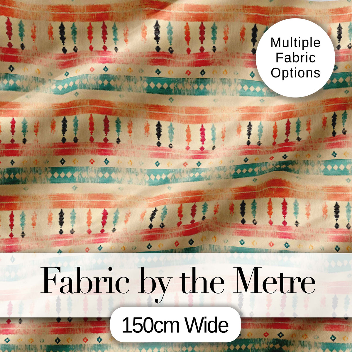 Rustic Aztec Stripe Ethnic Distressed Seamless Pattern Digital Print Fabric by the Metre UK Sewing Quilting Textile