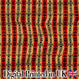 Tribal Red Black Geometric Stripe Ethnic Seamless Pattern Digital Print Fabric by the Metre UK Sewing Quilting Textile