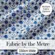 Blue Floral Folk Art Botanical Seamless Pattern Digital Print Fabric by the Metre UK Sewing Quilting Textile