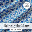 Blue Vintage Floral Botanical Seamless Pattern Digital Print Fabric by the Metre UK Sewing Quilting Textile