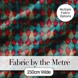 Teal Burgundy Abstract Geometric Seamless Pattern Digital Print Fabric by the Metre UK Sewing Quilting Textile