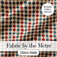 Vintage Red Blue Vertical Wave Motif Seamless Pattern Digital Print Fabric by the Metre UK Sewing Quilting Textile