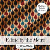 Classic Red Blue Leaf Tile Repeat Seamless Pattern Digital Print Fabric by the Metre UK Sewing Quilting Textile