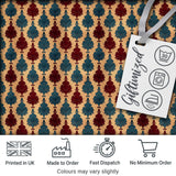 Classic Red Blue Leaf Tile Repeat Seamless Pattern Digital Print Fabric by the Metre UK Sewing Quilting Textile