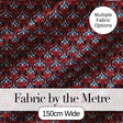 Elegant Vintage Damask Floral Pattern in Red Blue and Cream Seamless Design Digital Print Fabric by the Metre UK Sewing Quilting Textile