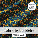 Floral Ribbon and Bow Pattern with Yellow Flowers Seamless Design Digital Print Fabric by the Metre UK Sewing Quilting Textile