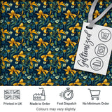 Floral Ribbon and Bow Pattern with Yellow Flowers Seamless Design Digital Print Fabric by the Metre UK Sewing Quilting Textile