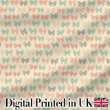 Soft Pastel Bow Pattern in Peach Mint and Cream Seamless Digital Print Fabric by the Metre UK Sewing Quilting Textile