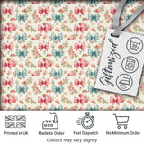 Shabby Chic Floral Bow Pattern in Pink and Blue Pastel Tones Seamless Design Digital Print Fabric by the Metre UK Sewing Quilting Textile