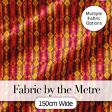 Warm Tribal Geometric Pattern in Red Gold and Orange Seamless Design Digital Print Fabric by the Metre UK Sewing Quilting Textile