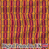 Warm Tribal Geometric Pattern in Red Gold and Orange Seamless Design Digital Print Fabric by the Metre UK Sewing Quilting Textile
