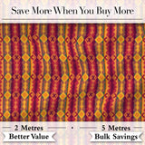 Warm Tribal Geometric Pattern in Red Gold and Orange Seamless Design Digital Print Fabric by the Metre UK Sewing Quilting Textile