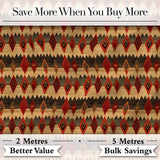 Rustic Tribal Diamond Pattern in Red and Earthy Tones Seamless Design Digital Print Fabric by the Metre UK Sewing Quilting Textile