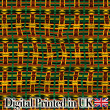 Bold African Inspired Stripe Pattern in Green Yellow and Red Seamless Design Digital Print Fabric by the Metre UK Sewing Quilting Textile