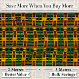 Bold African Inspired Stripe Pattern in Green Yellow and Red Seamless Design Digital Print Fabric by the Metre UK Sewing Quilting Textile