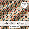Geometric Diamond Pattern in Beige Orange and Teal Seamless Pattern Digital Print Fabric by the Metre UK Sewing Quilting Textile