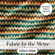 Abstract Watercolor Stripe Pattern in Teal Orange and Cream Seamless Pattern Digital Print Fabric by the Metre UK Sewing Quilting Textile