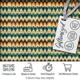 Abstract Watercolor Stripe Pattern in Teal Orange and Cream Seamless Pattern Digital Print Fabric by the Metre UK Sewing Quilting Textile
