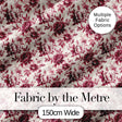 Vintage Burgundy Peony Floral Pattern on Cream Background Seamless Pattern Digital Print Fabric by the Metre UK Sewing Quilting Textile