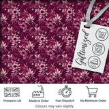 Dark Plum Botanical Floral Pattern with Soft Pink Accents Seamless Pattern Digital Print Fabric by the Metre UK Sewing Quilting Textile
