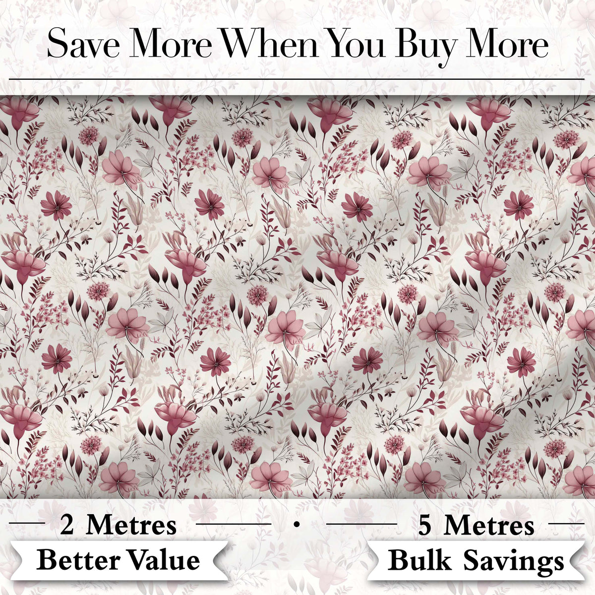 Autumn Botanical Floral Pattern in Burgundy and Neutral Tones Seamless Pattern Digital Print Fabric by the Metre UK Sewing Quilting Textile